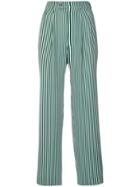 Roseanna Striped Wide-leg Trousers - Green