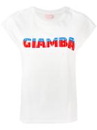 Giamba Logo Print T-shirt, Women's, Size: 40, White, Cotton