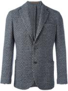 Eleventy Patterned Blazer, Men's, Size: 48, Grey, Cotton/acrylic/polyester/pbt Elite