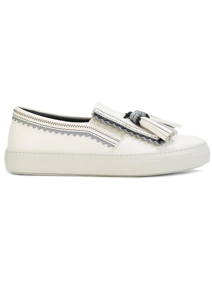 Tod's Tasselled Slip-on Sneakers - White