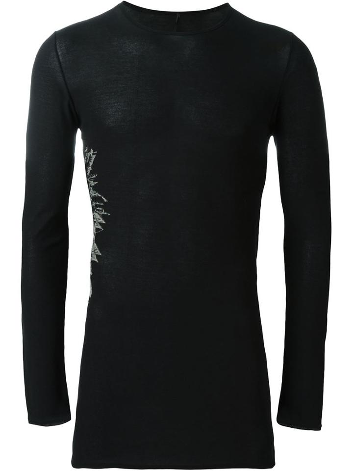 Masnada Feather Intarsia Jumper, Men's, Size: 48, Black, Cotton/nylon