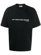 Drôle De Monsieur Oversized Logo Print T-shirt - Black