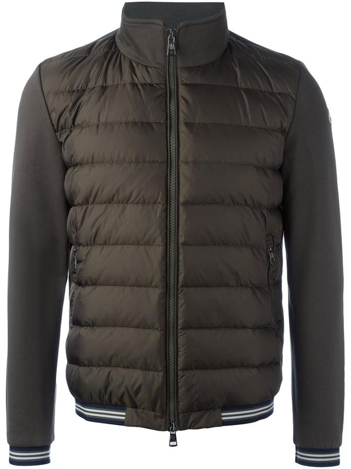 Moncler Padded Front Jacket, Men's, Size: Large, Green, Cotton/polyamide/feather Down