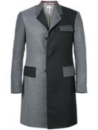 Thom Browne Chesterfield Two-tone Coat - Grey