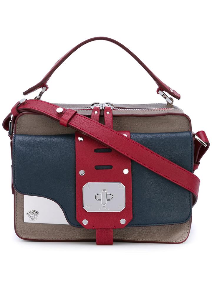 Versace - Metal Plaque Shoulder Bag - Women - Cotton/leather - One Size, Nude/neutrals, Cotton/leather