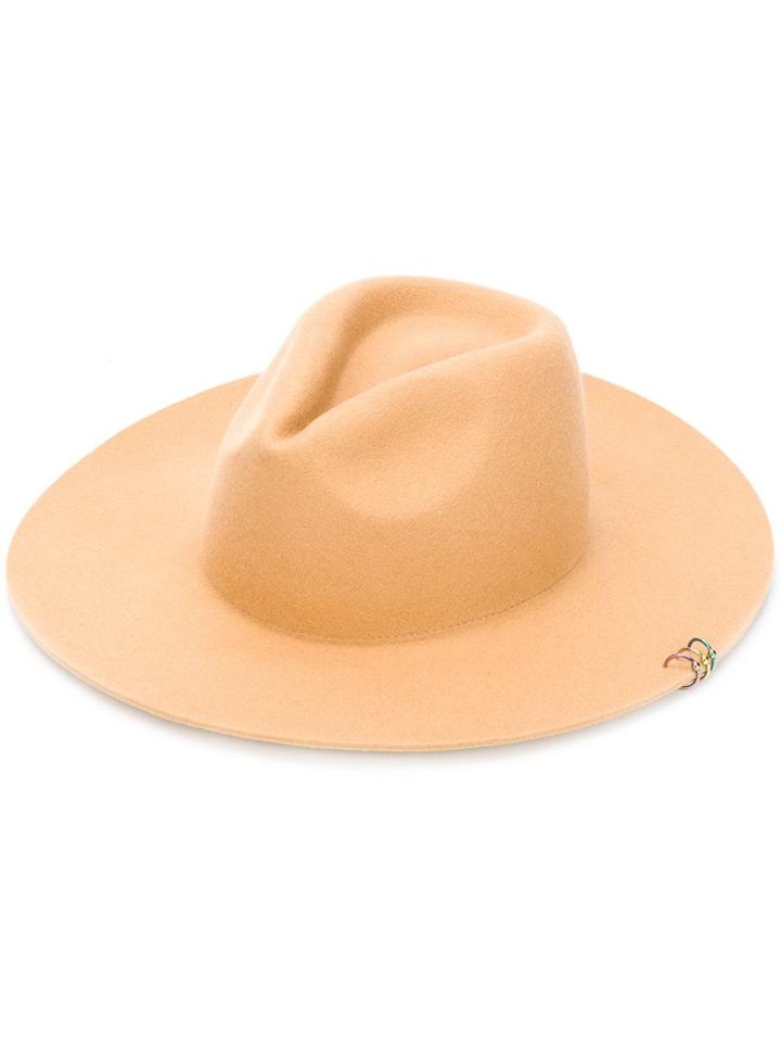 Don Paris Wide Brim Hat - Nude & Neutrals
