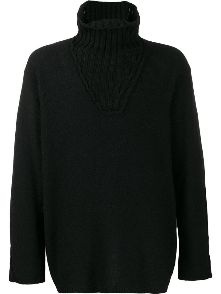 Yohji Yamamoto Roll Neck Jumper - Black