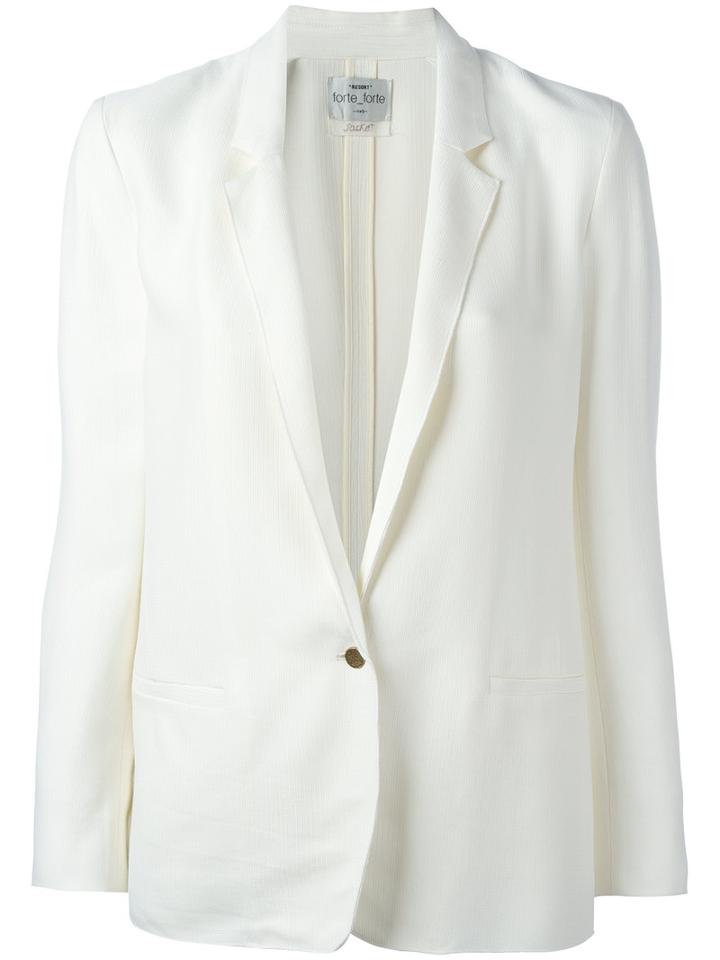 Forte Forte Single-button Blazer, Women's, Size: 1, White, Viscose/wool/fluorocarbon Resin