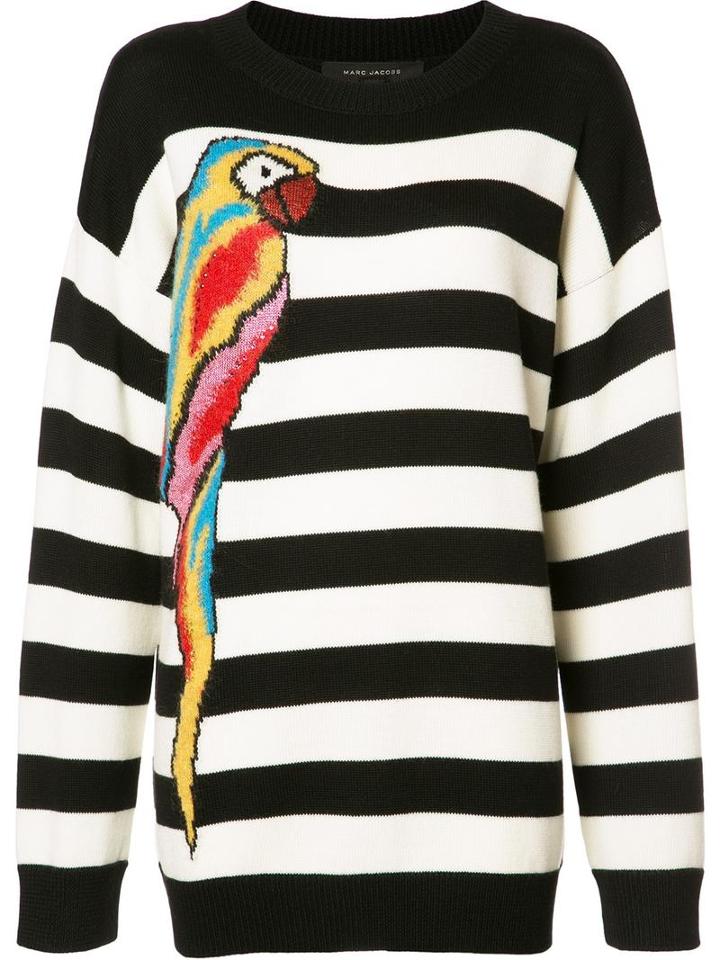 Marc Jacobs Striped Parrot Jumper, Women's, Size: Medium, Black, Wool