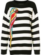 Marc Jacobs Striped Parrot Jumper, Women's, Size: Medium, Black, Wool