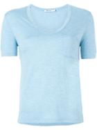 T By Alexander Wang Scoop Neck T-shirt, Women's, Size: Medium, Blue, Rayon