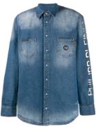 Philipp Plein Logo Denim Shirt - Blue