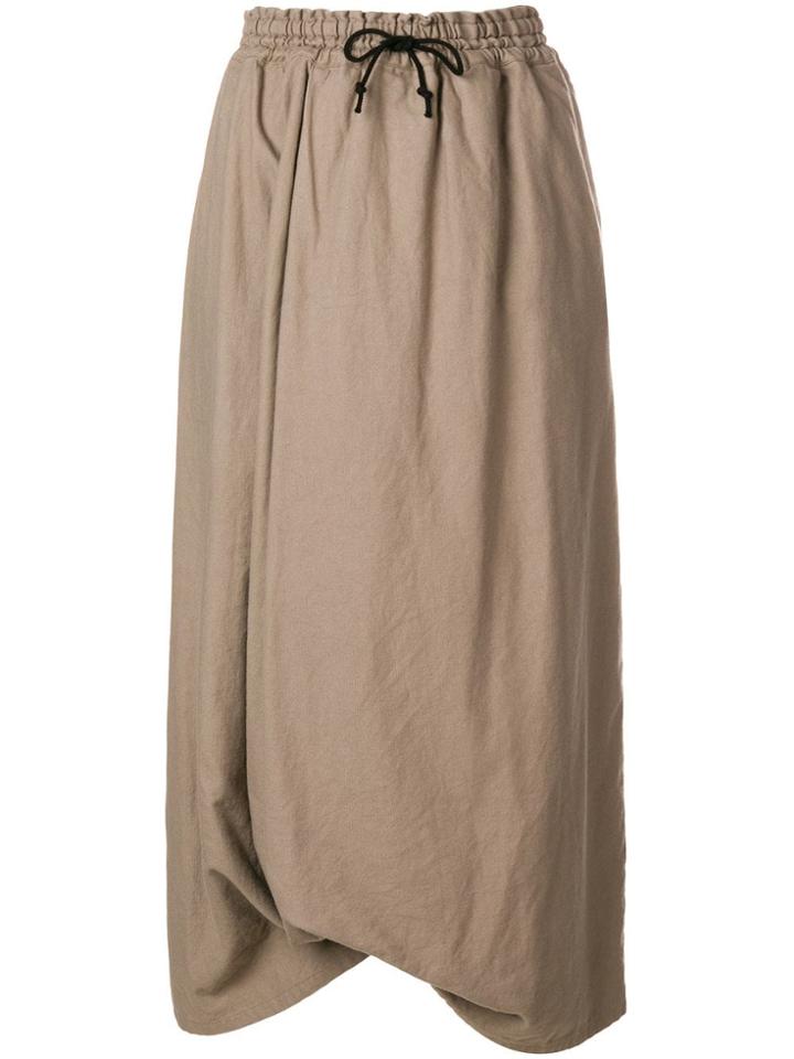 Y's Asymmetric High Waisted Skirt - Nude & Neutrals