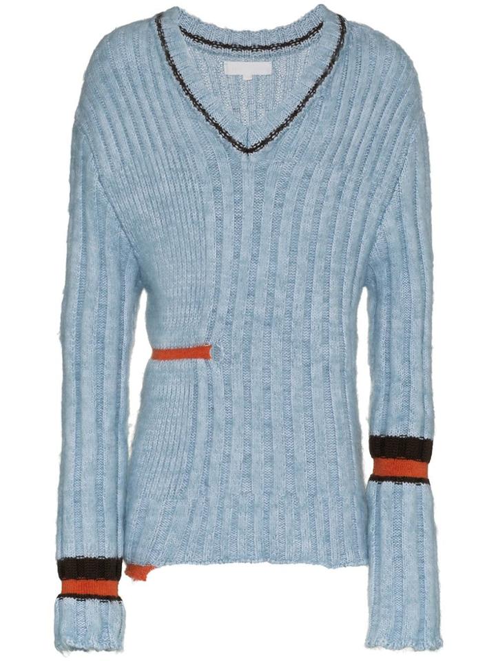 Helen Lawrence Chunky Mohair And Merino V-neck Jumper - Blue