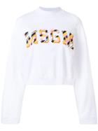 Msgm Front Logo Longsleeved Sweatshirt - White