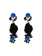 Marni Rope Knot Earrings With Faux Jewels - Black