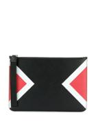 Neil Barrett Contrast Print Clutch - Black