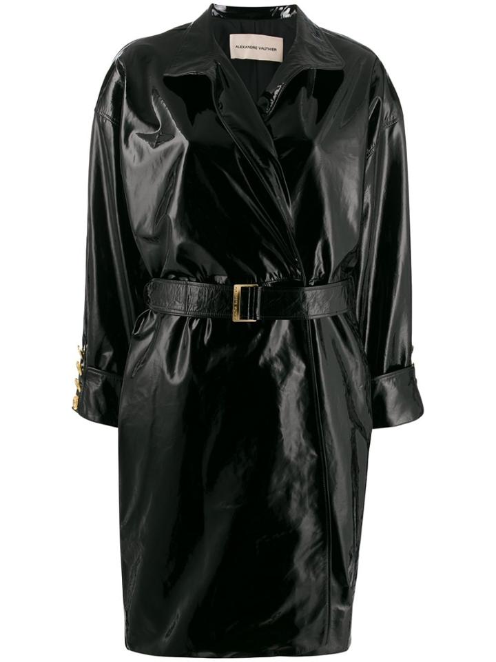 Alexandre Vauthier Patent Trench Coat - Black