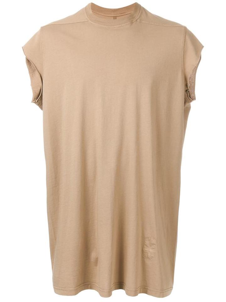 Rick Owens Drkshdw Cropped Sleeve T-shirt, Men's, Brown, Cotton