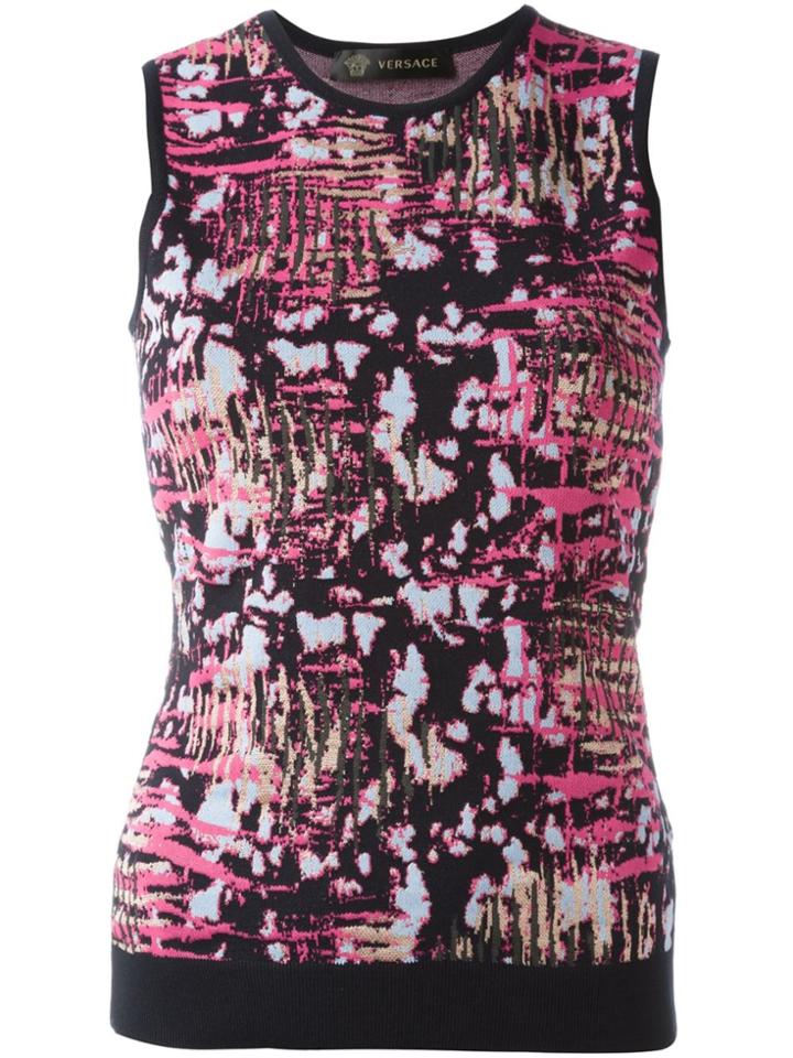 Versace Abstract Intarsia Top - Multicolour
