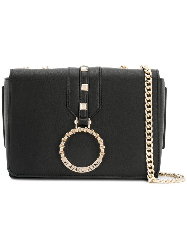 Versace Jeans Logo Ring Crossbody Bag - Black