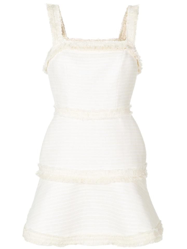 Alexis Frayed Trim Dress - Nude & Neutrals