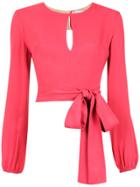 Nk Long Sleeves Cropped Blouse - Pink & Purple