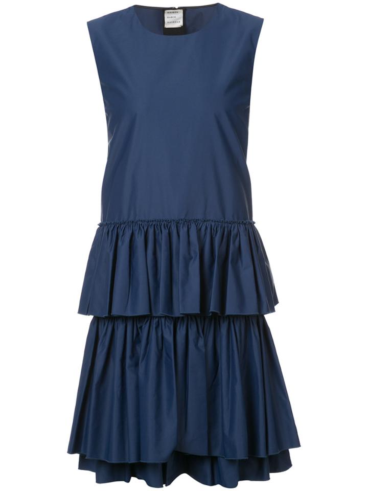 Maison Rabih Kayrouz Tiered Ruffle Hem Dress - Blue