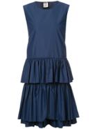 Maison Rabih Kayrouz Tiered Ruffle Hem Dress - Blue