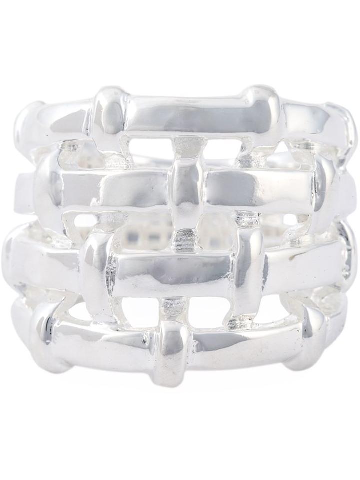 Aurelie Bidermann Marella Ring, Women's, Size: 52, Metallic, Silver Plated Brass