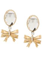 Alessandra Rich Bow Drop Clip-on Earrings - Gold