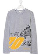 Kenzo Kids Paris Print Long-sleeve T-shirt - Grey