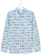 Paul Smith Junior People Print Shirt - Blue
