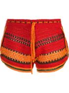 Spencer Vladimir Knitted Shorts, Women's, Size: Small, Red, Silk