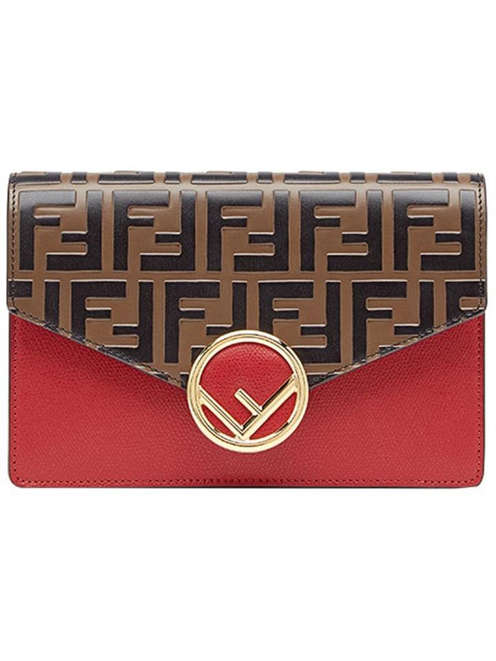Fendi Medium Ff Wallet On Chain - Brown