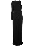 Alexander Wang Asymmetric Draped One Sleeve Gown, Women's, Size: 6, Black, Nylon/spandex/elastane/acetate