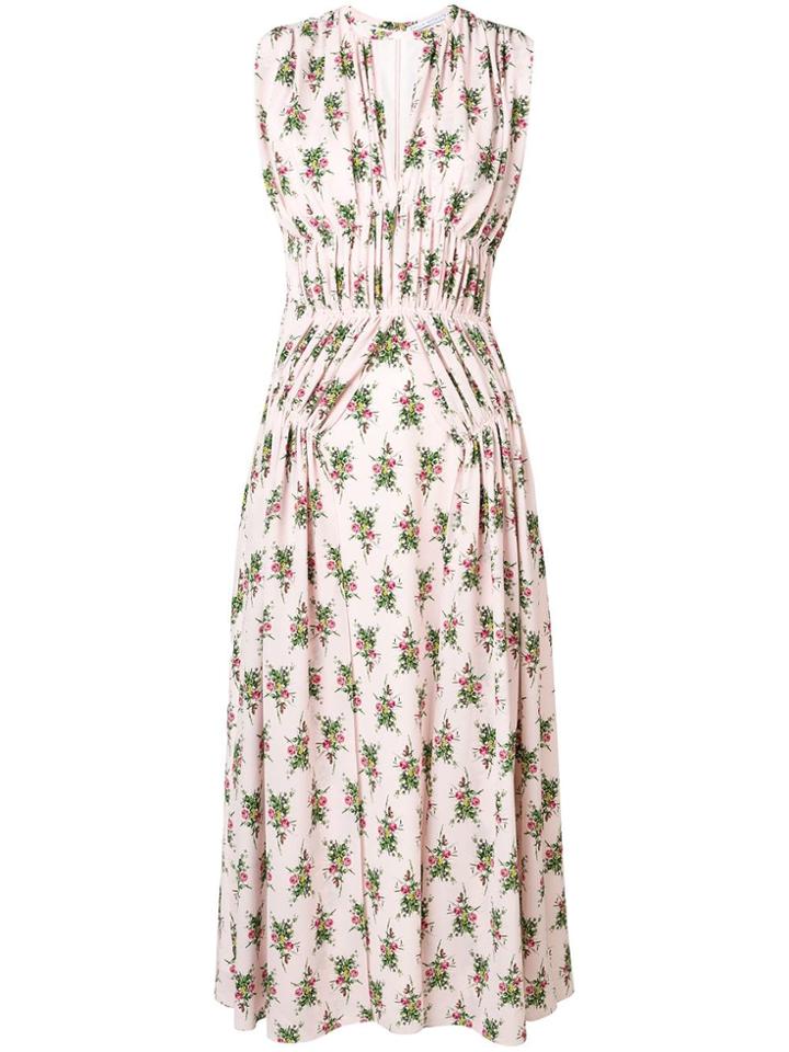 Emilia Wickstead Rose Print Midi Dress - Pink