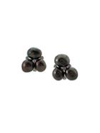 Baggins 18kt White Gold Three Tahitian Keshi Pearl And Diamond Cluster