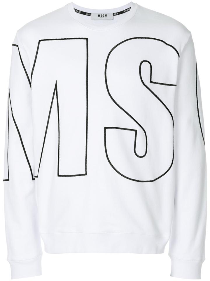 Msgm Macro Logo Sweatshirt - White