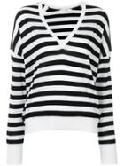 Rag & Bone Striped V-neck Jumper - Black