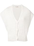 Nehera Sleeveless Cardigan, Women's, Size: Large, White, Cotton/linen/flax/polyamide