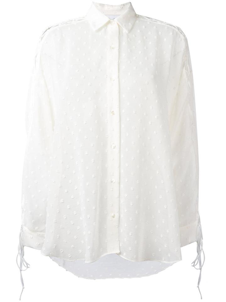 Iro Tweed Detail Shirt, Women's, Size: 36, White, Polyester