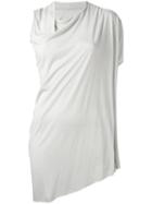 Rick Owens Lilies Asymmetric Draped T-shirt, Women's, Size: 38, Nude/neutrals, Viscose/cotton/polyamide