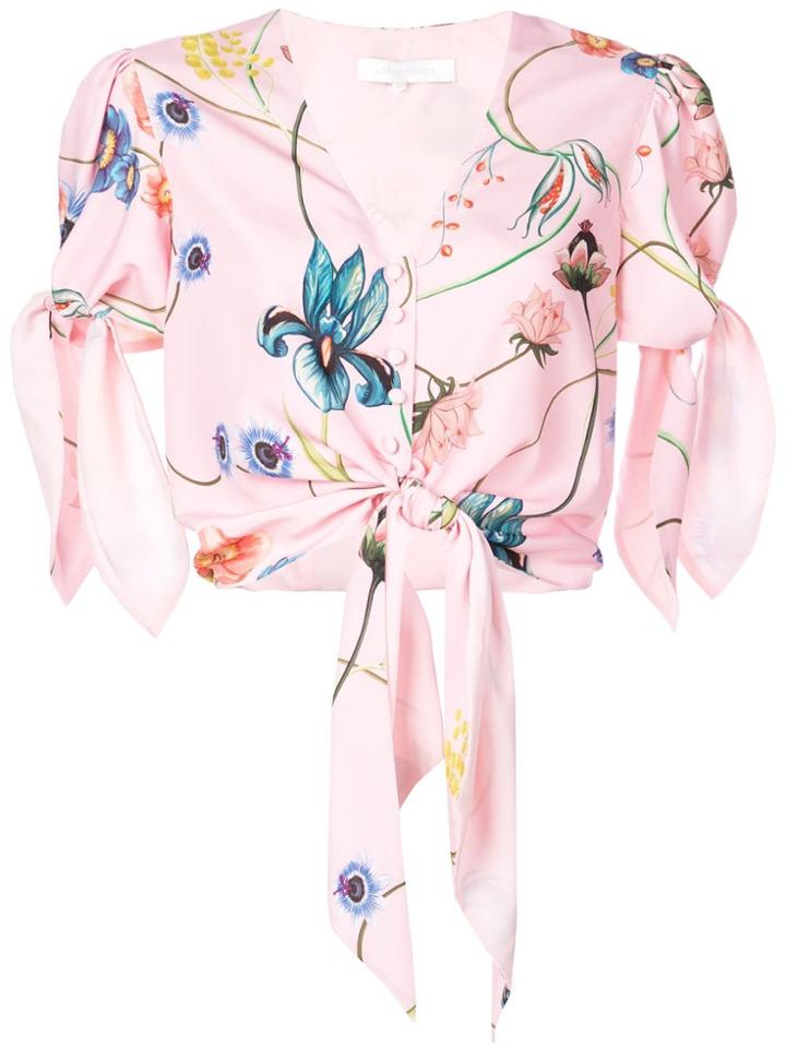 Borgo De Nor Miranda Floral Print Tied Shirt - Pink