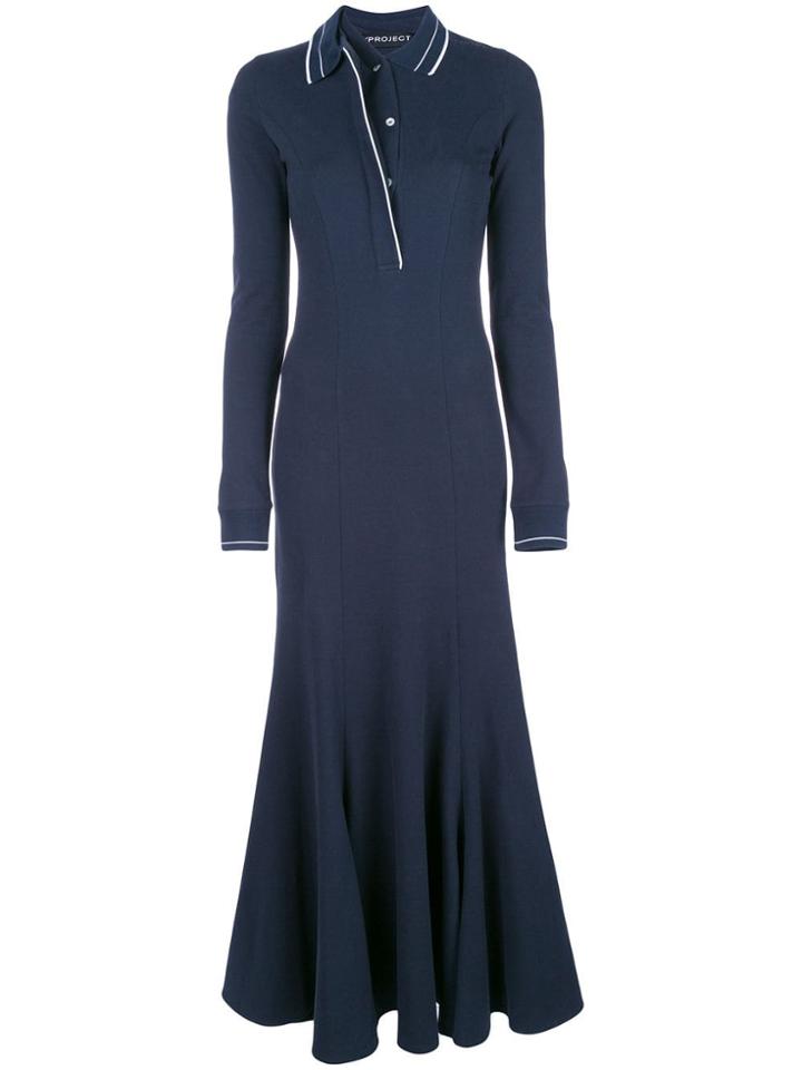 Y/project Asymmetric Collard Gown - Blue