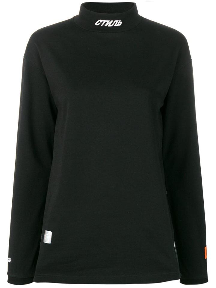Heron Preston Style Mock Neck T-shirt - Black