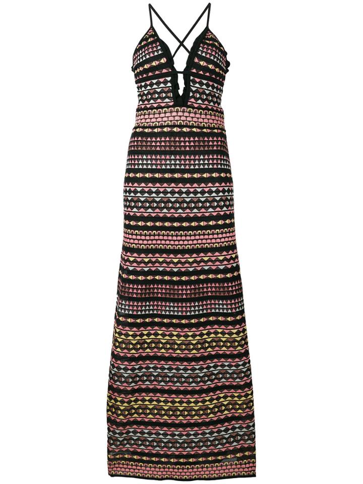 M Missoni Ruffle Trim Knit Maxi Dress - Multicolour