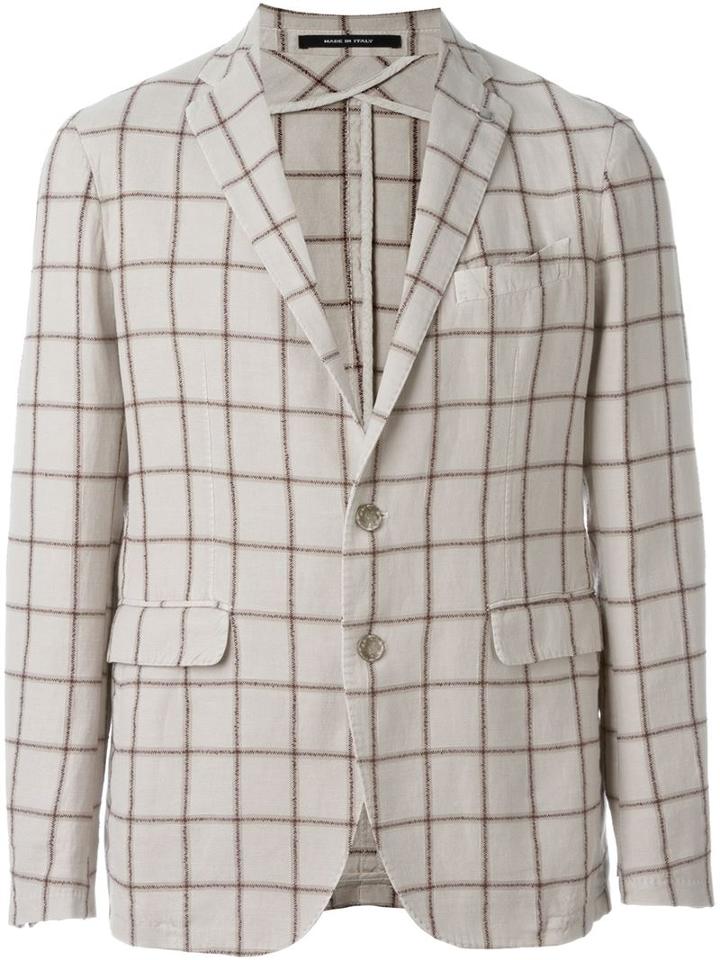 Tagliatore Checked Pattern Single Breasted Blazer