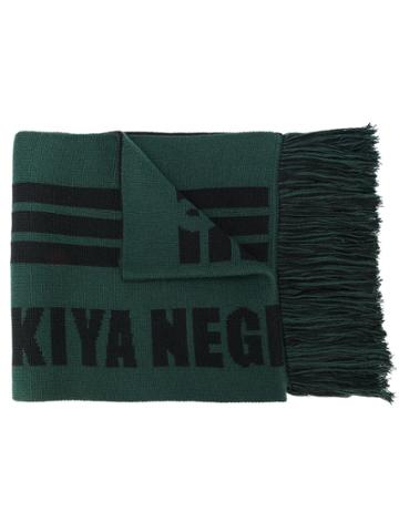 Adish Striped Pattern Scarf - Green