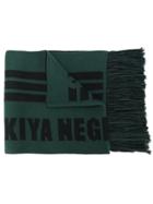Adish Striped Pattern Scarf - Green
